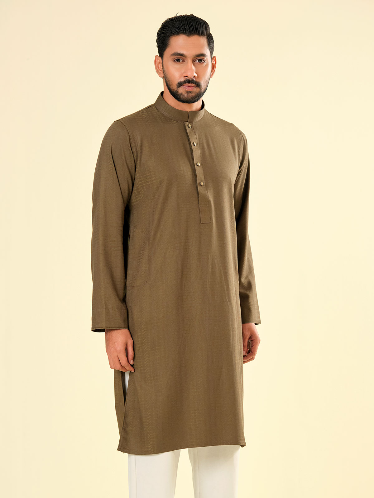 Casual Panjabi Dark Olive