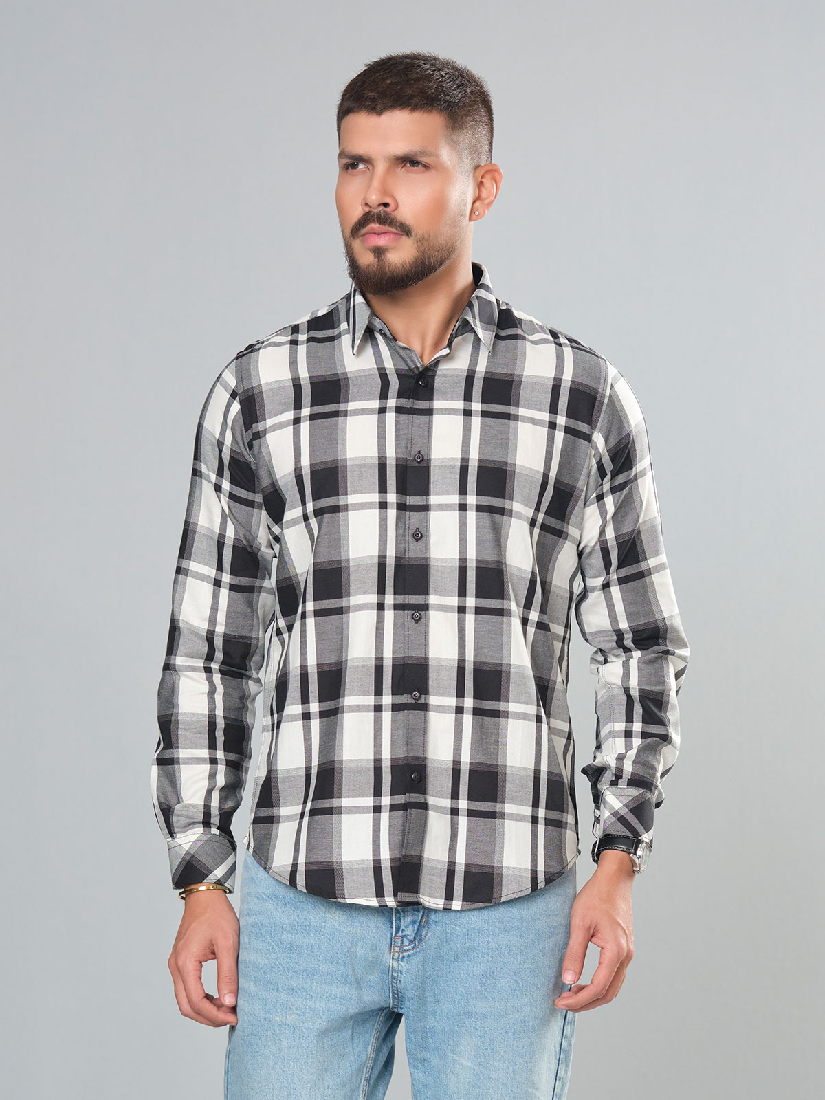 Casual Shirt Black White