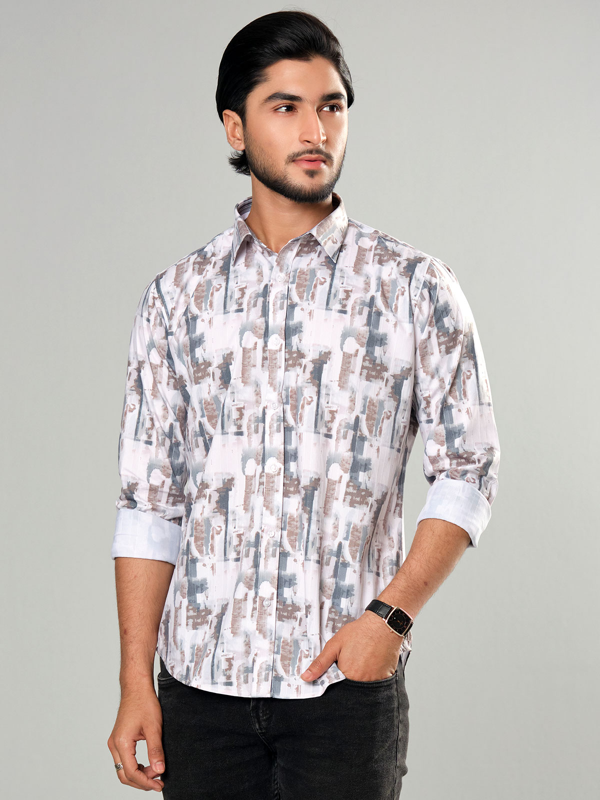 Casual Shirt White Green