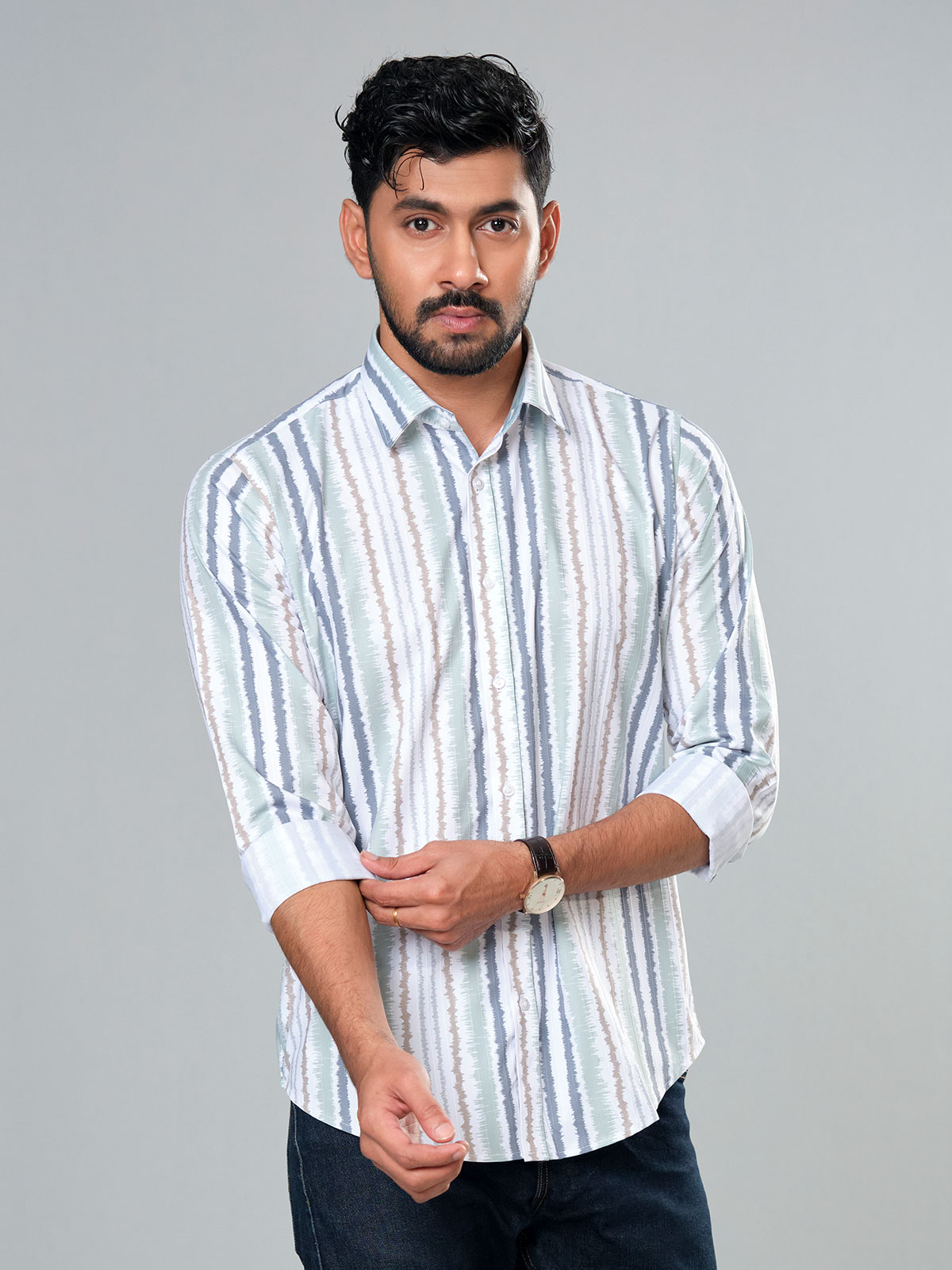 Casual Shirt White Green