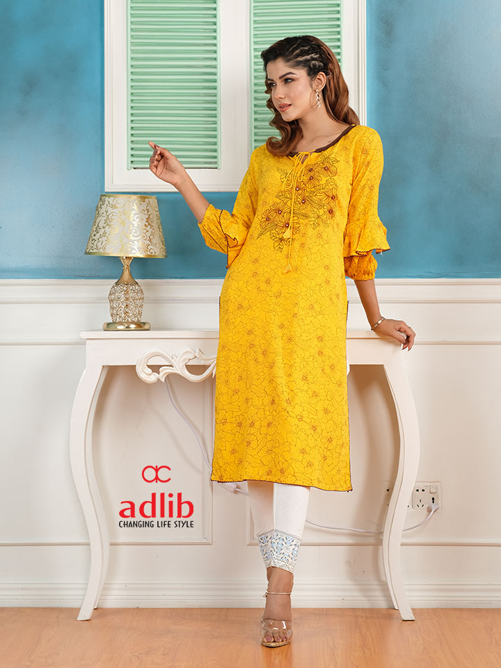 Yellow Floral Kurti